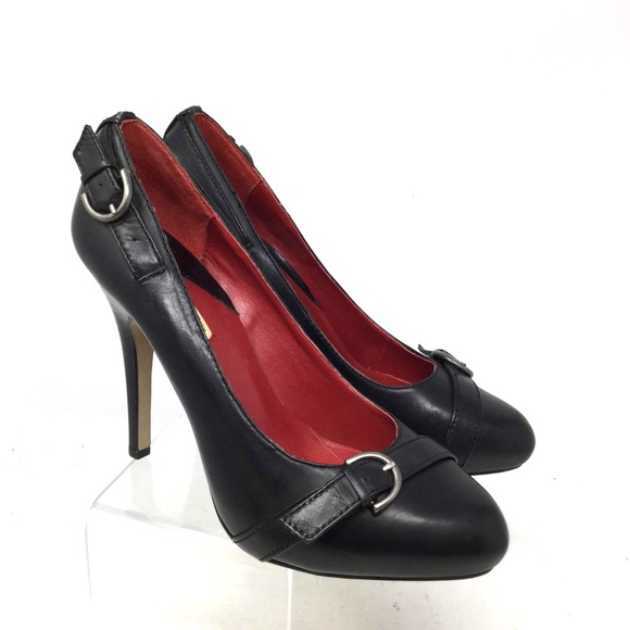 Maxstudio.Com Women Heels Size Us 8M Black Leather - Picture 2 of 8